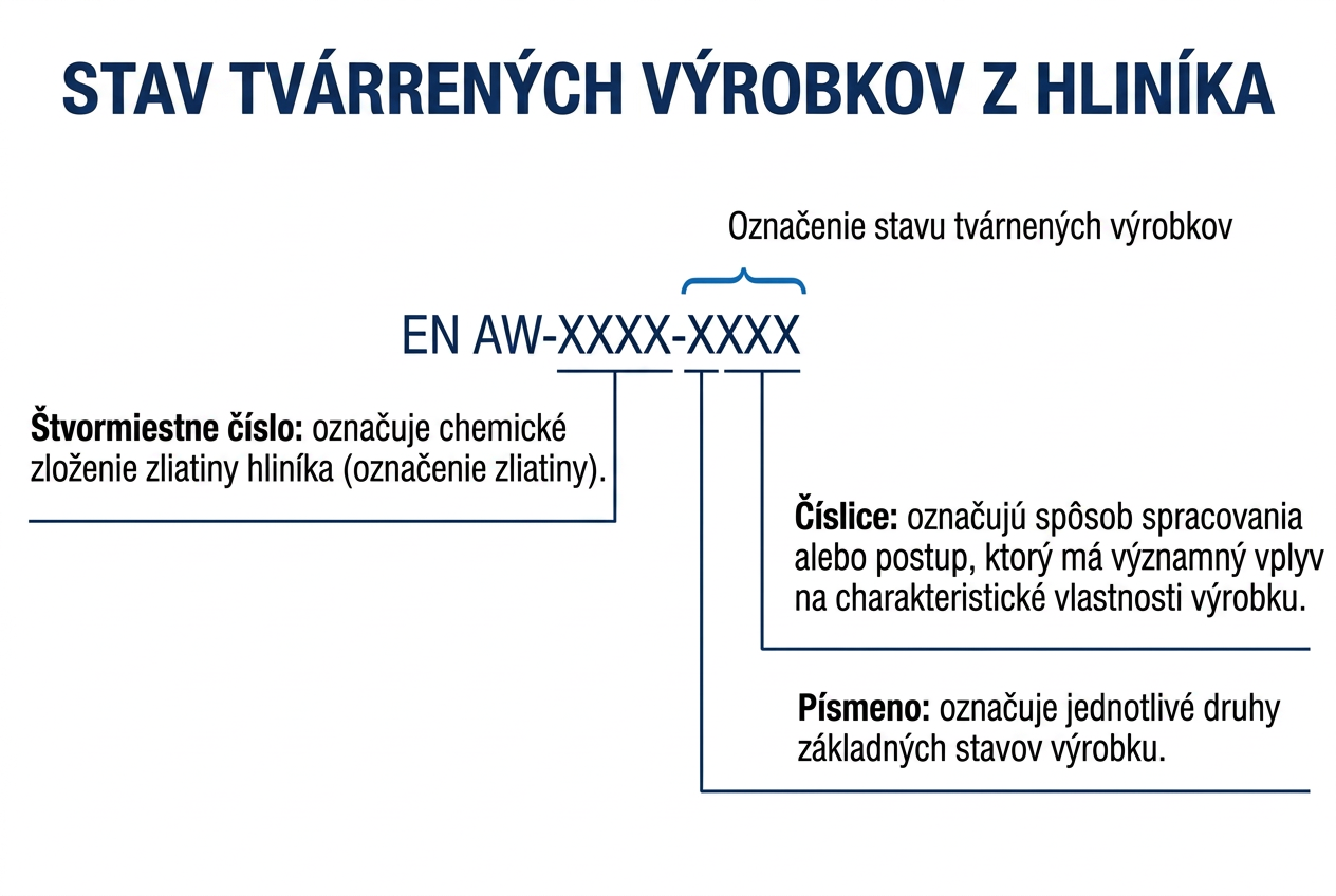 Označenie stavu tvárnených výrobkov z hliníka