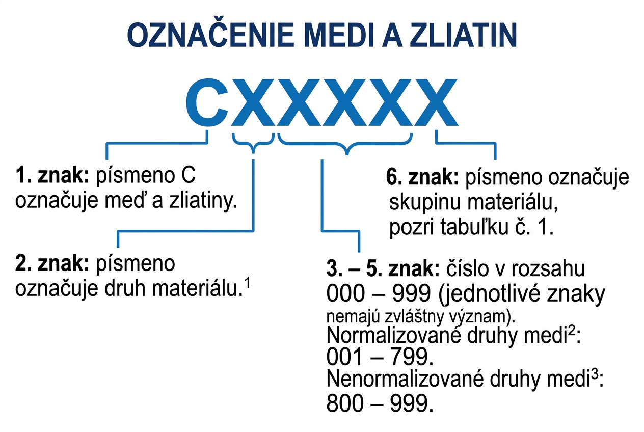 Šesťznakové označenie medi a zliatin